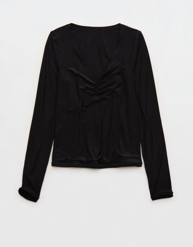 SMOOTHEZ Long Sleeve Ruched Top
