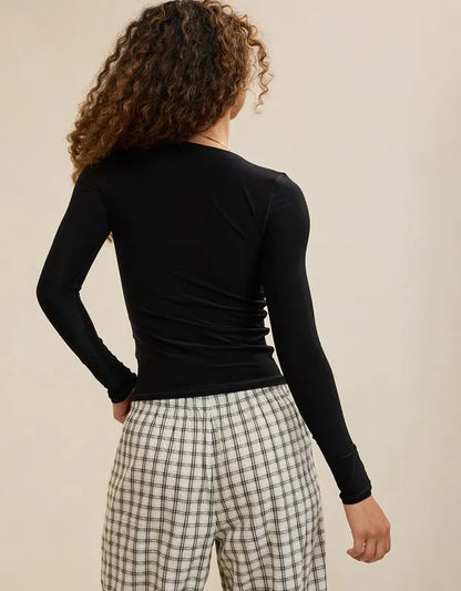 SMOOTHEZ Long Sleeve Ruched Top
