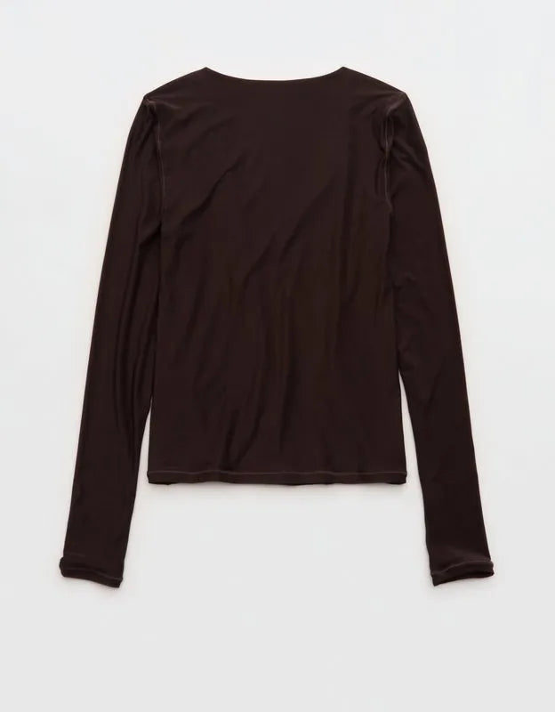 SMOOTHEZ Long Sleeve Ruched Top