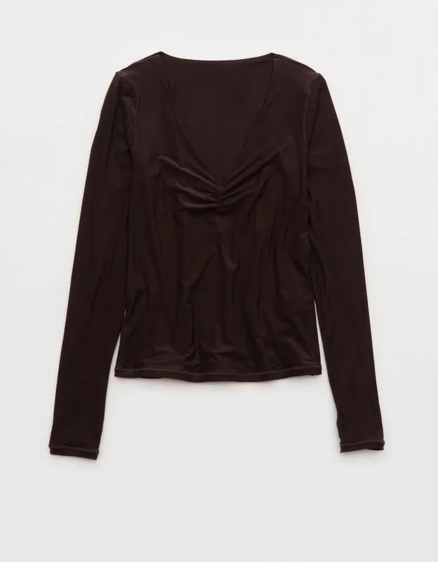 SMOOTHEZ Long Sleeve Ruched Top
