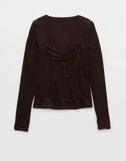 SMOOTHEZ Long Sleeve Ruched Top