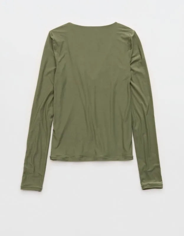 SMOOTHEZ Long Sleeve Ruched Top