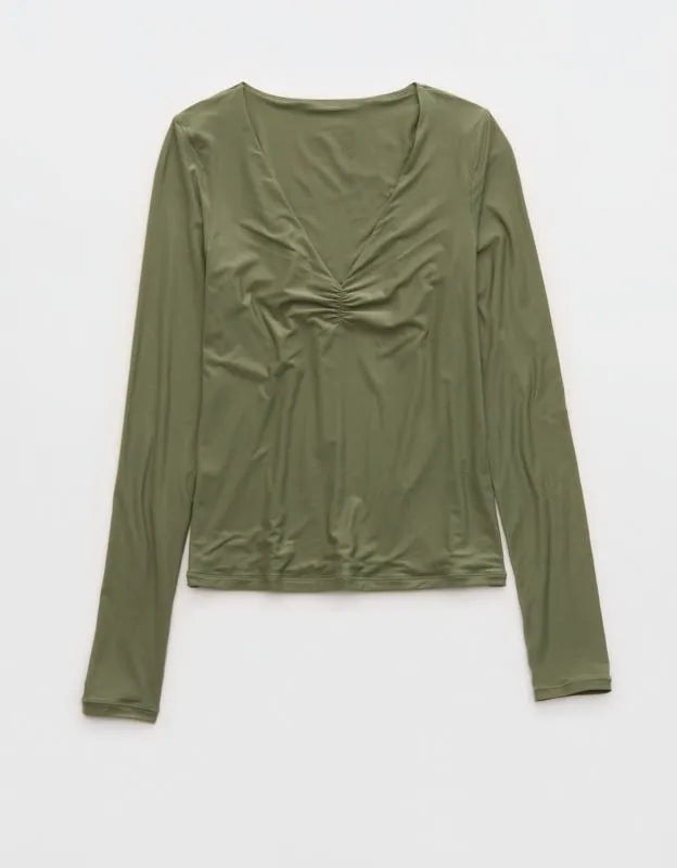 SMOOTHEZ Long Sleeve Ruched Top