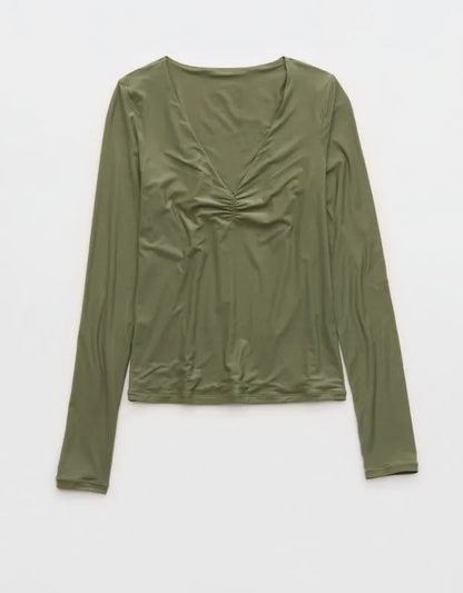 SMOOTHEZ Long Sleeve Ruched Top