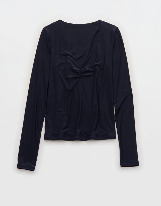 SMOOTHEZ Long Sleeve Ruched Top