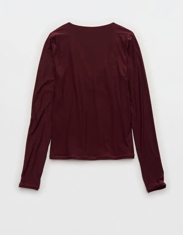 SMOOTHEZ Long Sleeve Ruched Top