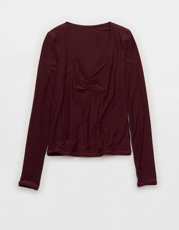 SMOOTHEZ Long Sleeve Ruched Top