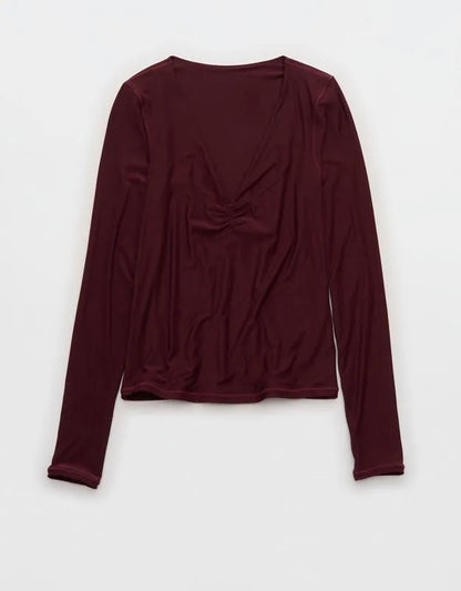 SMOOTHEZ Long Sleeve Ruched Top