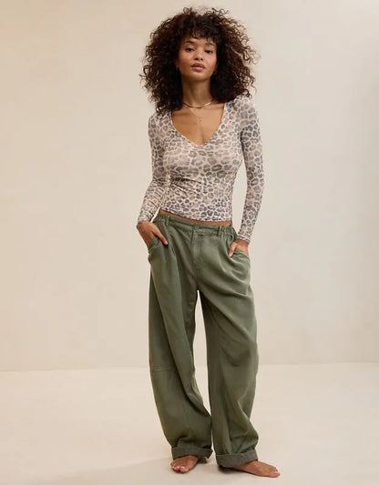 SMOOTHEZ Long Sleeve Ruched Top