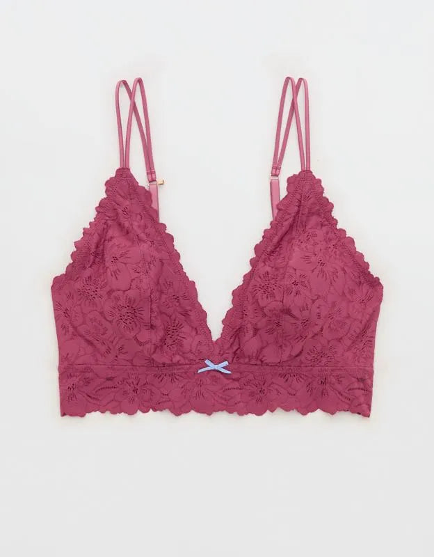 Show Off Rosey Lace Padded Plunge Bralette