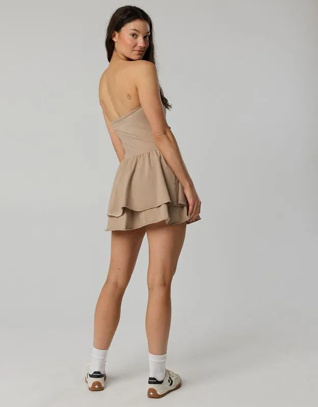 OFFLINE By Aerie OG Cotton Strapless Ruched Mini Dress