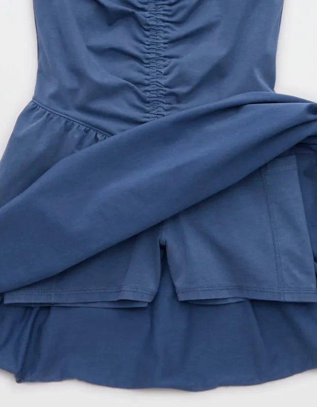 OFFLINE By Aerie OG Cotton Strapless Ruched Mini Dress