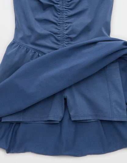 OFFLINE By Aerie OG Cotton Strapless Ruched Mini Dress
