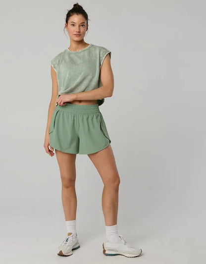 OFFLINE By Aerie High Waisted 3" Butterfly Hem Hot Stuff Short