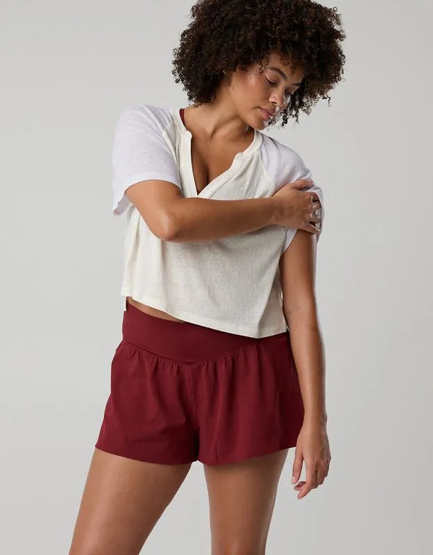 OFFLINE By Aerie Real Me Seersucker Crossover Flowy Short