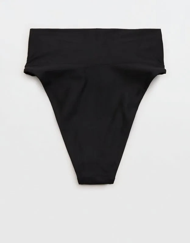 Aerie Ruched High Cut Cheeky Bikini Bottom