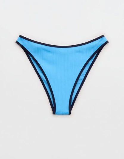 Aerie Mid Rise Ribbed Cheeky Bikini Bottom