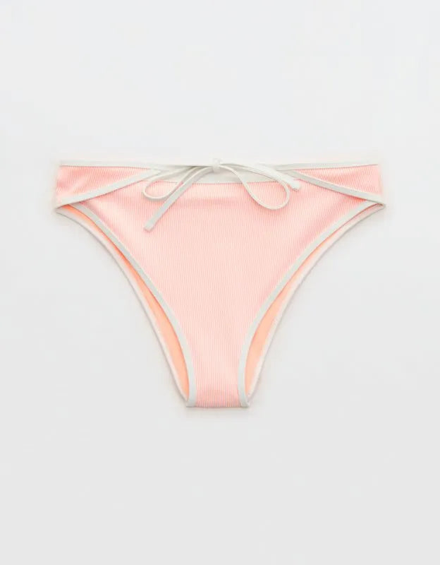 Aerie Ribbed High Cut Mid Rise Cheeky Bikini Bottom