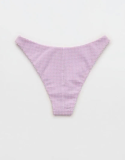 Aerie Seersucker Mid Rise Cheeky Bikini Bottom