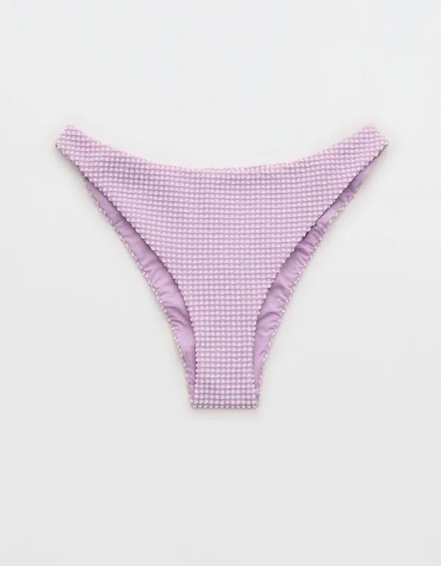 Aerie Seersucker Mid Rise Cheeky Bikini Bottom