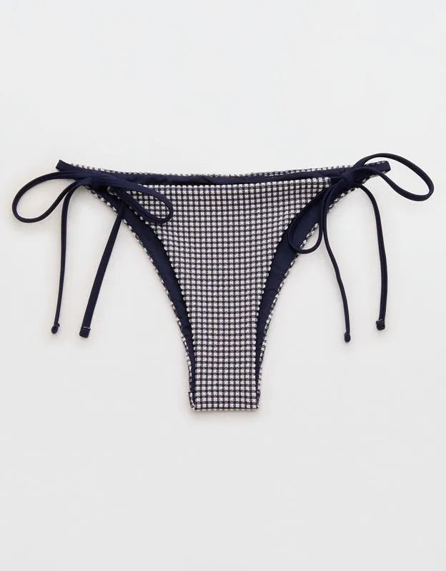 Aerie Seersucker Cheekiest Side Tie Bikini Bottom