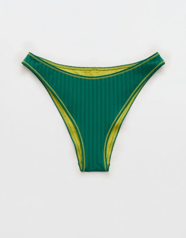 Aerie Ribbed Mid Rise Cheeky Bikini Bottom