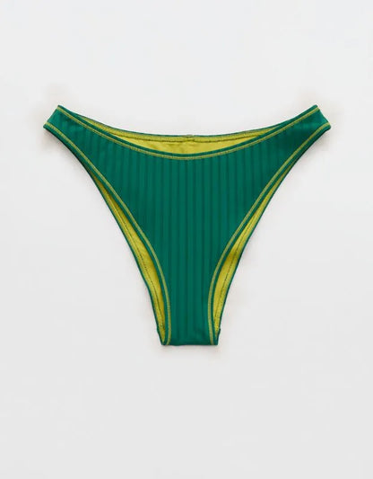 Aerie Ribbed Mid Rise Cheeky Bikini Bottom