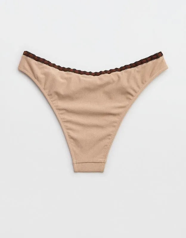 Aerie Crochet Mid Rise Cheeky Bikini Bottom