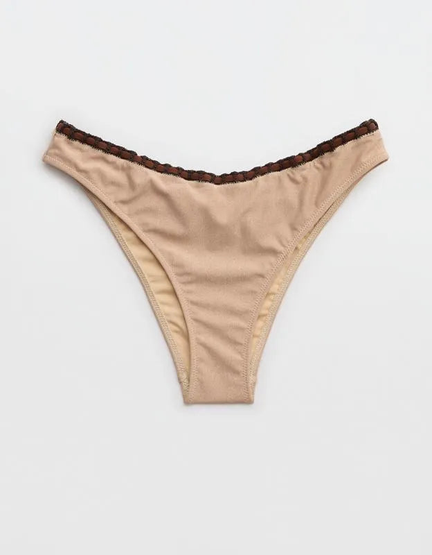 Aerie Crochet Mid Rise Cheeky Bikini Bottom