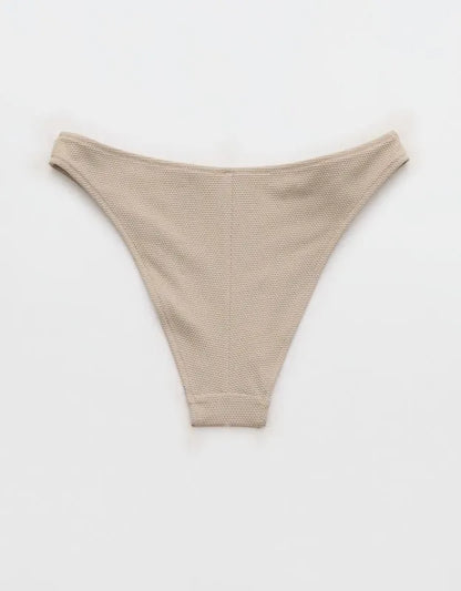 Aerie Pique Mid Rise Cheeky Bikini Bottom