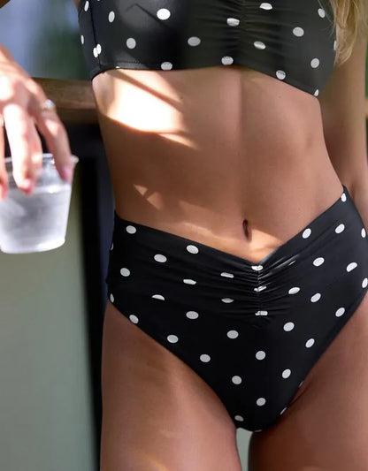 Aerie High Cut Ruched Cheeky Bikini Bottom
