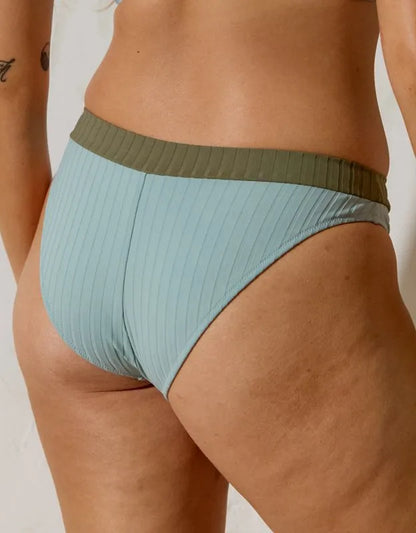 Aerie Mid Rise Ribbed Cheeky Bikini Bottom
