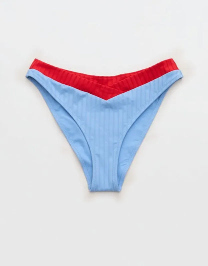 Aerie Mid Rise Ribbed Cheeky Bikini Bottom