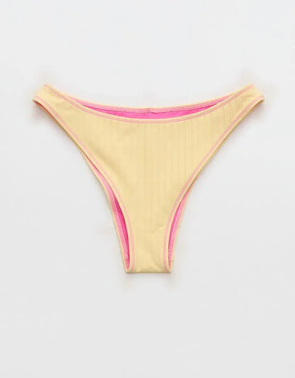Aerie Ribbed Mid Rise Cheeky Bikini Bottom