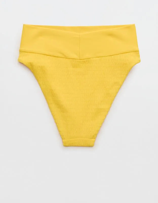 Aerie Smocked High Cut Cheeky Bikini Bottom