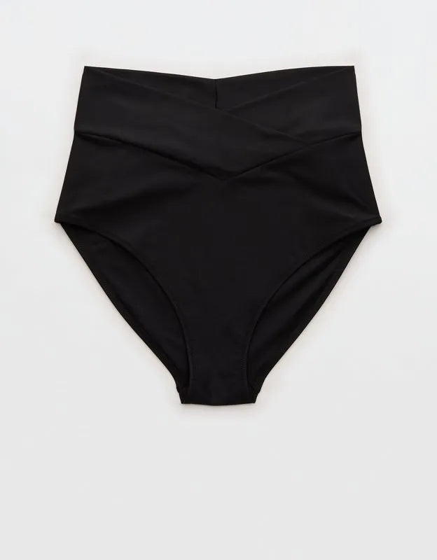 Aerie High Rise Full Coverage Crossover Bikini Bottom