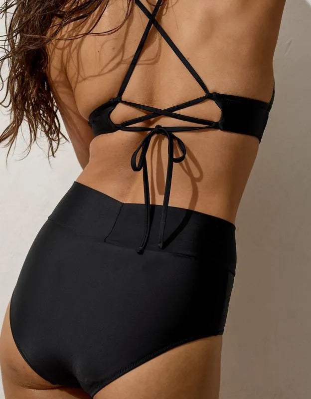 Aerie High Rise Full Coverage Crossover Bikini Bottom