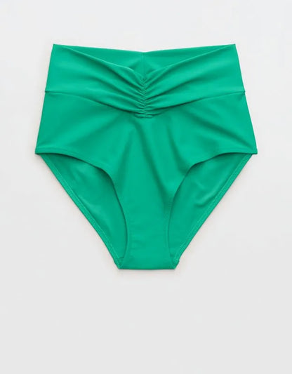 Aerie Ruched High Waisted Full Coverage Bikini Bottom