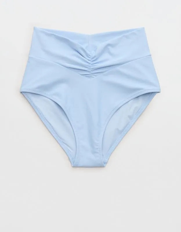 Aerie Ruched High Waisted Full Coverage Bikini Bottom