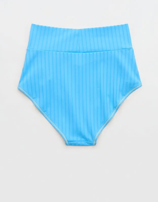 Aerie Ribbed High Waisted Full Coverage Bikini Bottom