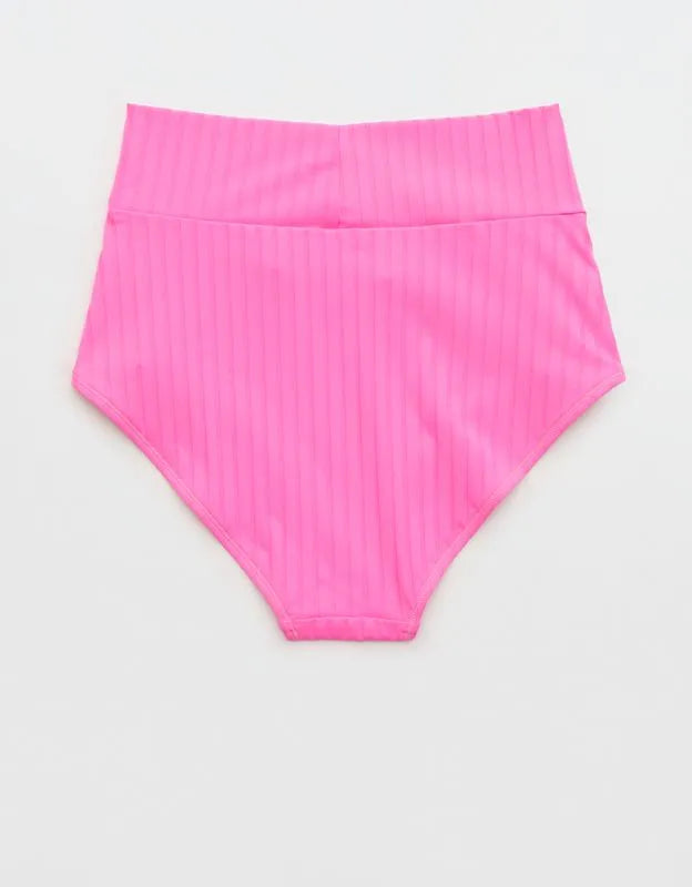 Aerie Ribbed High Waisted Full Coverage Bikini Bottom