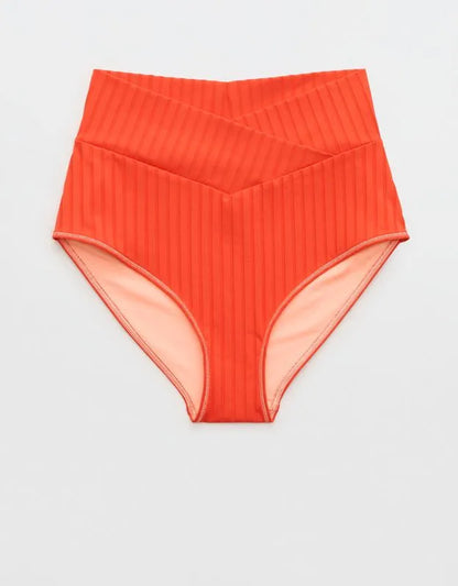 Aerie Ribbed High Waisted Full Coverage Bikini Bottom