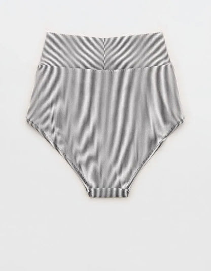 Aerie Ribbed High Waisted Full Coverage Crossover Bikini Bottom
