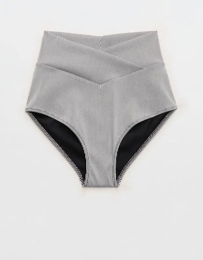 Aerie Ribbed High Waisted Full Coverage Crossover Bikini Bottom