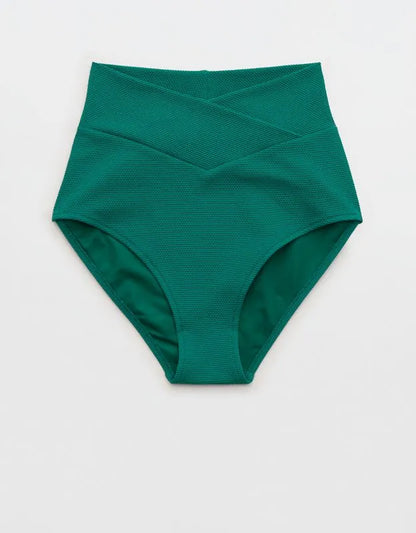 Aerie Pique High Waisted Full Coverage Bikini Bottom