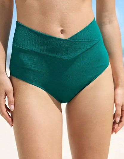 Aerie Pique High Waisted Full Coverage Bikini Bottom