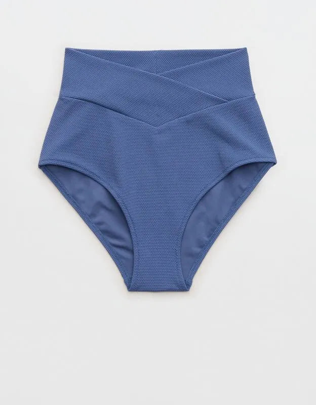 Aerie Pique High Waisted Full Coverage Bikini Bottom