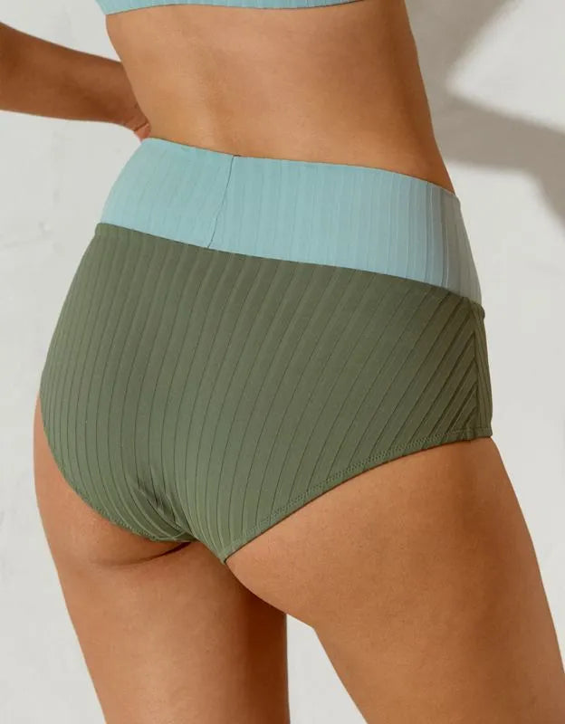 Aerie Ribbed High Waisted Full Coverage Bikini Bottom
