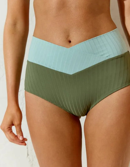 Aerie Ribbed High Waisted Full Coverage Bikini Bottom