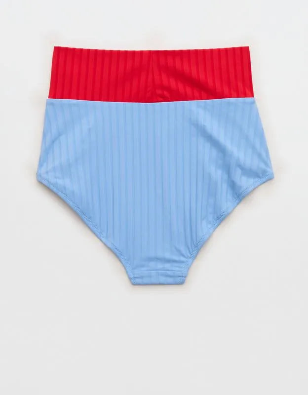 Aerie Ribbed High Waisted Full Coverage Bikini Bottom